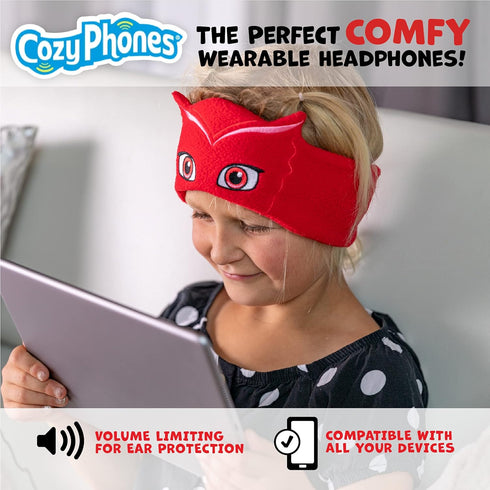 CozyPhones PJ Masks Owlette Kids Headphones Over The Ear Headband Headphones - Volume Limited with Thin Speakers & Soft Fleece Headband...