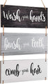 Jetec Bathroom Wall Decor Bath Rules Wall Art Sign Family Hanging Funny Wooden Hanging Sign Rustic Wood Decor for Home Bedroom Outdoor(Simple Patt...