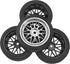 OD 2.55" Rubber Tires & Plastic Wheel Rims 12mm Hex Hub Compatible with HSP Tamiya HPI Kyosho Redcat ExceedRC 1/10 On-Road Touring Car,WLtoys 1/14...
