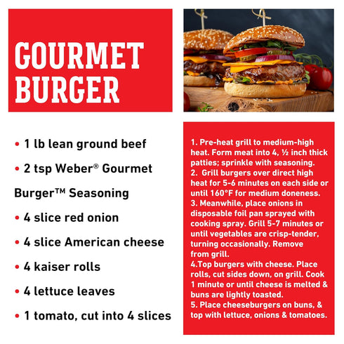 Weber Gourmet Burger Seasoning, 12.5 Ounce Shaker...