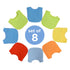Neat Solutions 8 Count Multi-Color Solid Knit Terry Feeder Bib, Boy...