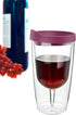 Southern Homewares 10oz Merlot Red Lid Wine Tumbler, 2-Pack – Insulated Double Wall Acrylic with See-Through Cup...