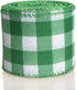 ATRBB Green and White Buffalo Plaid Ribbon Wired Edge Gingham Ribbon for St Patrick's Day Decoration and Bows Craft,10 Yards by 2.5 Inches...