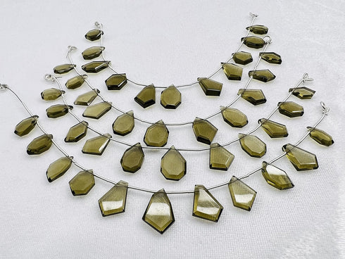 1 Strand Smoky Quartz 11 Pcs Beads Size 3x11-3x16mm Fancy Shape Cut Faceted Beads for Jewellery Making, Beading & Craft Supplies KCRAFTS-RK_k24...
