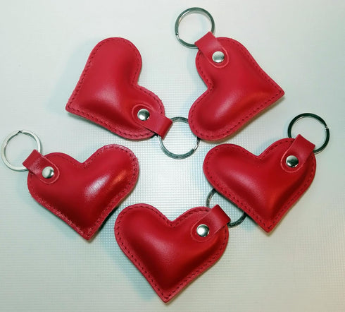 Leather Heart Keychain Bag Charm Key Fob Car Accessories for Women Gift...