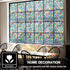 FEOMOS Stained Glass Window Film, Window Privacy Films, Colorful Lattice Window Tint, Rainbow Glass Decals Stickers for Home Anti UV 17.3 x 78.7 i...