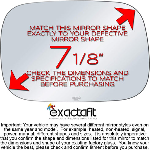 exactafit 8921L Driver Side Mirror Glass Replacement Repair Compatible With 2005 2006 2007 2008 2009 2010 Toyota Avalon...