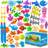 46PCS Magnetic Fishing Bath Toys Game Set,Swimming Fish Toys for Bathtub,Water Table Bathtub Toys for Toddlers Kids Age 3-6, Pool toys for Pretend...
