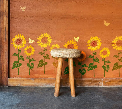 GSS Designs Sunflower Stencils 12x16Inch Flower Stencils for Painting on Wood Canvas Paper Fabric Floor Wall Furniture Reusable Sunflower Wall Ste...