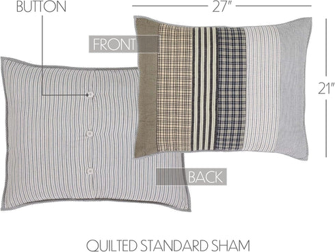 VHC Brands Ashmont Bedding Accessory Pillow Cover Sham for Bedroom Living Room Couch Farmhouse Decor (Standard)...