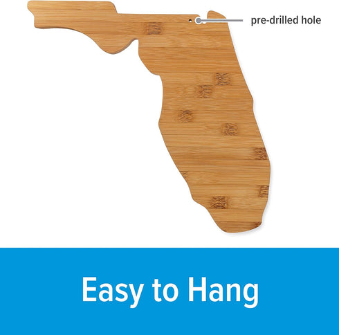 Camco 53111 Bamboo Cutting Board, Florida-Shaped - Perfect for Kitchen Use or Wall Decoration - Moisture Resistant...
