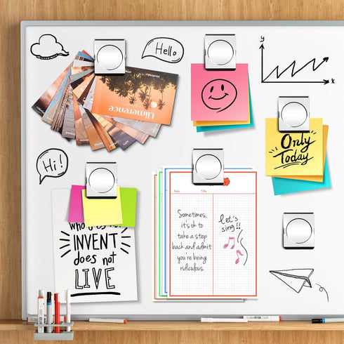 4 Pack Magnetic Clips Heavy Duty, 2.2 Inch Extra Large Clip Magnets, Fridge Magnet Clips, Strong Magnet Clips for Whiteboard, Office Magnets....