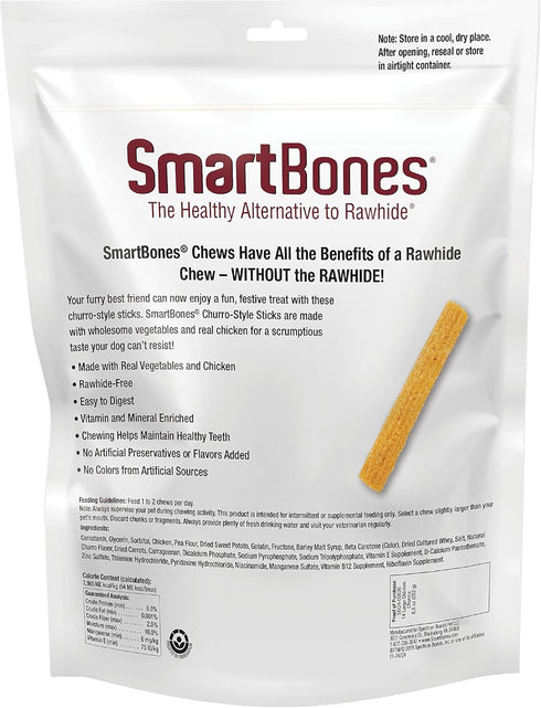 SmartBones Churro-Style Sticks 14 Count, Made with Real Chicken, Rawhide-Free Chews for Dogs...