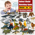 Small Montessori Animal Figures with Flash Cards, Realistic Animal Figurines Toys, Montessori Materials Homeschool Preschool Science Educational M...