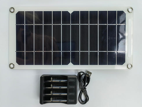 HUYINGC Solar Power Charger with 6 Watt Portable Solar Panel for 1.2V AA & AAA Ni-MH Ni-CD Household Rechargeable Batteries, and with 5V USB Outpu...