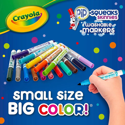 Crayola Washable Pip Squeaks Skinnies Markers, 16 Count, School Supplies, Gifts for Boys and Girls...
