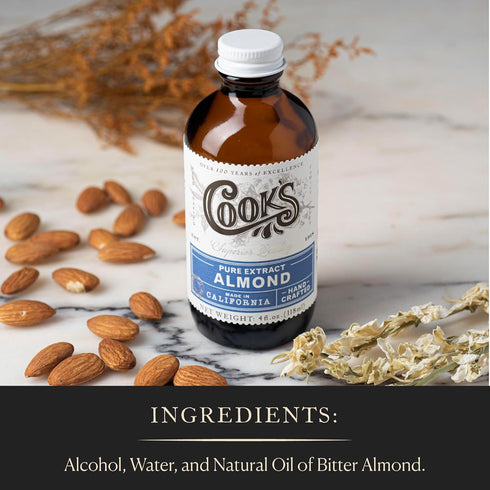 Cook’s, Pure Almond Extract for Baking, Cooking, and Mixology, Allergen Free Almond Flavoring Extract, 4 oz...