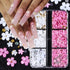 Flower Nail Charms Gems - WLGDLH 1 Box of 2 Colors Cute Kawaii 3D Nail Charms Resin Acrylic Nail Rhinestones Pearl Glitter Charms for Nail Art DIY...