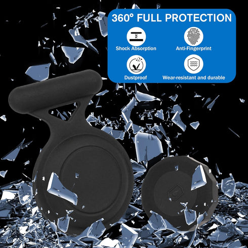 Airtag Holder for Kids Hidden,4 Pack AirTag Waterproof Holder with 3M Adhesive Sticker,Soft Silicone Air Tag. Holder Kids with Pin is,Suitable for...