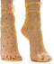 Marigold Yellow Radiance: Women Sheer Slouch Tulle Socks | Shiny Glitter Novelty Decorated Loose Socks with Stars & Moon - Ankle High 1 Pair (US s...