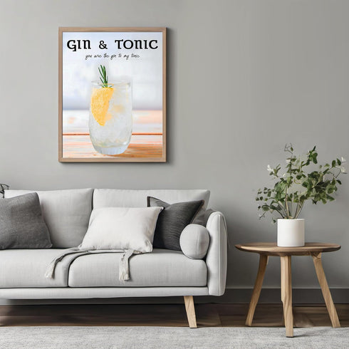 Posterizer 1 pcs-Gin Tonic Retro Kitchen Poster-Kitchen & Bar Art-GIft for Men Women Teens-Art for Cafe, Restaurant, Coffee Bar - unframed wall ar...