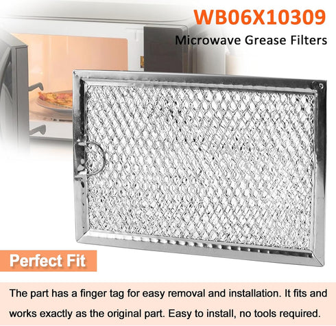 WB06X10309 Microwave Grease Filters Compatible with G.E Microwave Oven by Fetechmate Replace Filters WB06X10654 WB06X10359-5 in X 7-5/8 in X 3/32 ...
