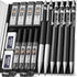 Nicpro 6 PCS Art Mechanical Pencil Set, Black Metal Drafting Pencil 0.3, 0.5, 0.7, 0.9 mm & 2PCS 2mm Graphite Lead Holder(4B 2B HB 2H) For Writing...