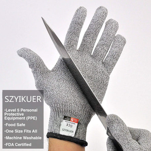 Cut Resistant Gloves Food Grade Level 5 Hand Protection,Kitchen Cut Gloves (Large(palm Diameter 3.75-4.15inch))...
