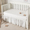 TILLYOU Baby Crib Skirt Girls Boys, Ruffled Bed Skirt with Pompoms, 28”x 52”, 14'' Drop, White...