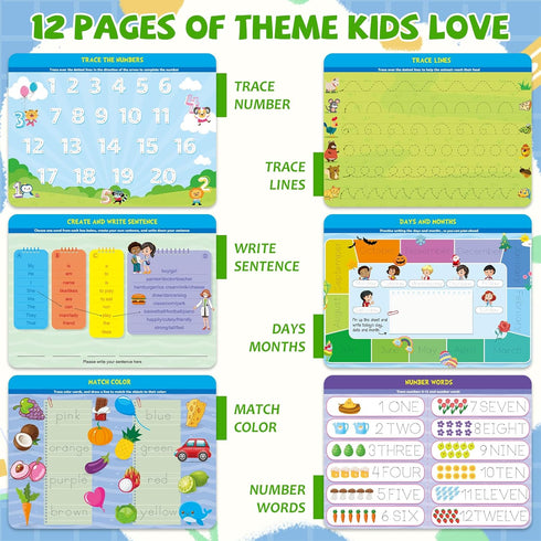 Handwriting Practice Book for Kids, Toddler Preschool Learning Activity for 3 4 5 Year Old Boys Girls, Kindergarten Educational Toys, Tracking Let...