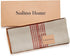 Solino Home Linen Striped Table Runner 48 Inches - 100% Pure Linen Red and Natural Farmhouse Small Table Runner 14 x 48 Inch Ideal for Dresser and...