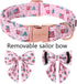 ARING PET 4th of July Dog Collar-Cotton Pink USA Patriotic Dog Collar with Bowtie, Adjustable American Flag Dog Collar Puppy Collars for Small Med...