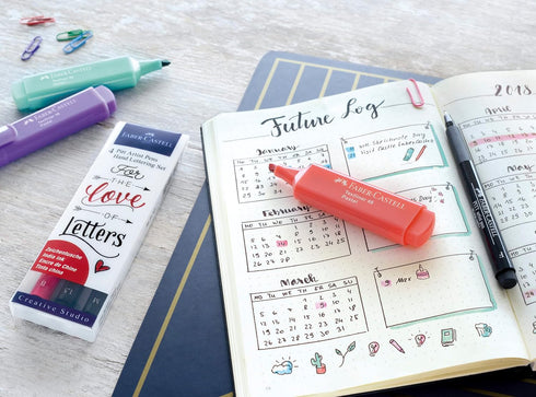 Faber-Castell Pitt Artist Pen Hand Lettering For Beginners Set - Hand Lettering 101 with 7 Pitt Lettering Pens...