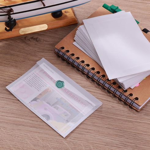 50 Pieces Glassine Envelopes, 3.9 × 2.7 Inch Clear Envelopes Stamp Collecting Supplies Mini Wedding Envelopes for Storing Photos Stamps Tickets Po...