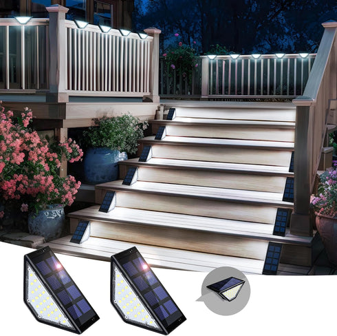 SOLPEX Solar Step Lights for Outside,Solar Lights Outdoor Waterproof Decor for Stair, Step, Deck, Fence, Front Porch, Balcony, Patio, Wall, Yard, ...