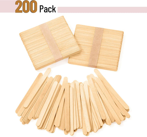 Mr. Pen- Popsicle Craft Sticks, 4.5 Inch, 200 Pack, Wax Sticks, Kids Crafts, Wooden Sticks for Crafting...