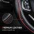 Steering Wheel Cover?Black with Red line?Anti-Slip, Safety, Soft, Sports Style, Leather Steering Wheel Cover, Adaptable to 14.5-15 inches Steering...