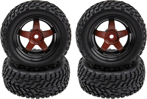 12mm Hex Hub 75mm/2.95'' Rubber Tires & Plastic Wheel Rims with Foam Compatible with HSP Tamiya HPI Kyosho 1/10 On-Road Touring Car,WLtoys 1/14 14...