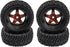 12mm Hex Hub 75mm/2.95'' Rubber Tires & Plastic Wheel Rims with Foam Compatible with HSP Tamiya HPI Kyosho 1/10 On-Road Touring Car,WLtoys 1/14 14...