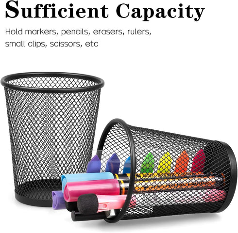 Gwybkq Pencil Holder 6 Packs for Desk Mesh Pen Cups Metal Pencil Holder Desk Organizers and Storage...