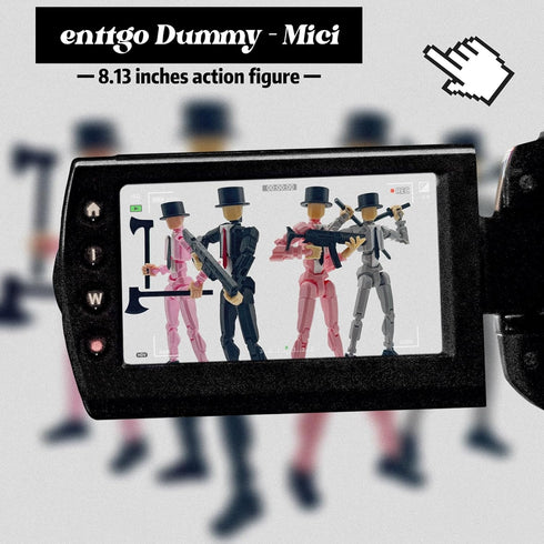 3D Printed 8.13-inch Action Figure Dummy-Mici20, Full Body Mechanical Movable Toy, Multiple Accessories, Desk Decoration (3 HandsType, Bracket, We...