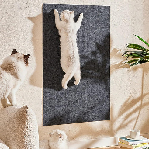 Trimmable Cat Scratching Mat, 78.74"x15.75" Cat Scratch Mat DIY Post Carpet Covered, Self-Adhesive Cat Tree Shelves Replacement Mat for Cat Wall C...