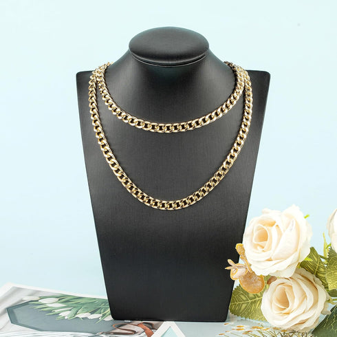YOUBEIYEE 33 Feet Gold Cuban Link Chain for Men and Women Necklace DIY Gold Plated Aluminum Jewelry Chains Bulk with Jump Rings and Lobster Clasps...