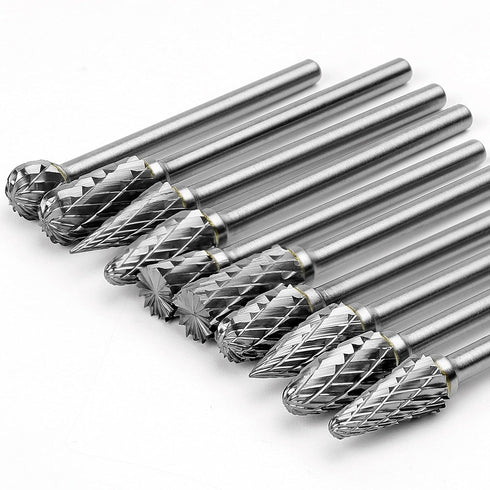 Carbide Burr Set Compatible with Dremel Rotary 1/8" Shank 10PCS Die Grinder Rotary Tool Rasp Bits Accessories for Woodworking Drilling Metal Carvi...