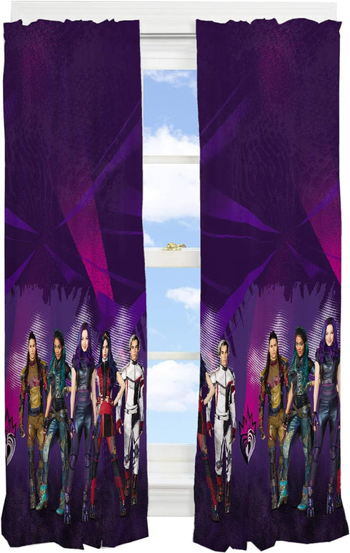 Franco Kids Window Curtain Panels Drapes Set, 82 in x 63 in, Disney Descendants 3...