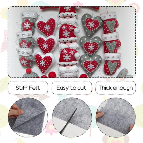 Felt Sheets Fabric, 7" x 11" Felt Fabric for Crafts 10Pcs Halloween Christmas Fabric Fall Felt for DIY and Sewing Projects(Gray)...