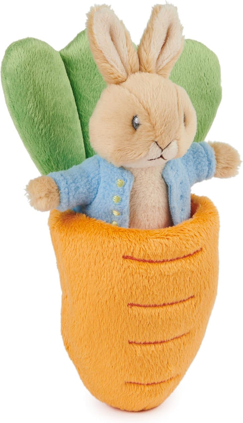 GUND Beatrix Potter 2-in-1 Peter Rabbit with Carrot Plush Playset, Bunny Stuffed Animal for Ages 1 and Up, Orange/Blue, 7”...