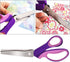 Pinking Shears for Fabric, Stainless Steel Handled Professional Dressmaking Sewing Scissors Zig Zag Fabric Craft Scissors 9.3 inch Scalloped (Purp...