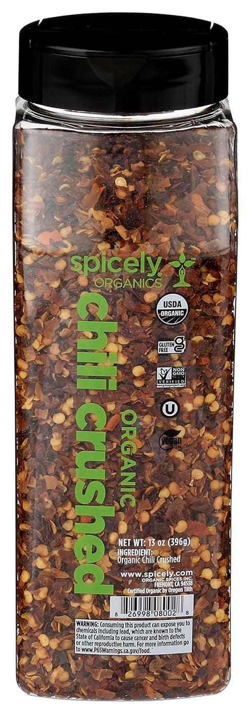 Spicely Organic Chili Crushed 13 Oz Certified Gluten Free...