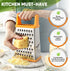 Spring Chef Handheld Stainless Steel XL Parmesan Cheese Grater with Handle - 4 Sided Manual Box Grater for Kitchen - Dishwasher Safe Cheese Shredd...